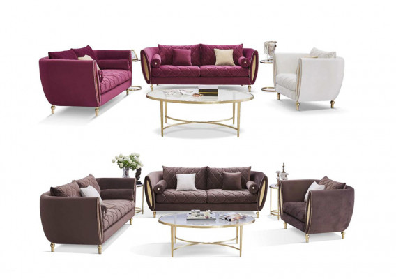 Design 4-seater upholstered sofa luxury couch - Italian style living room furniture