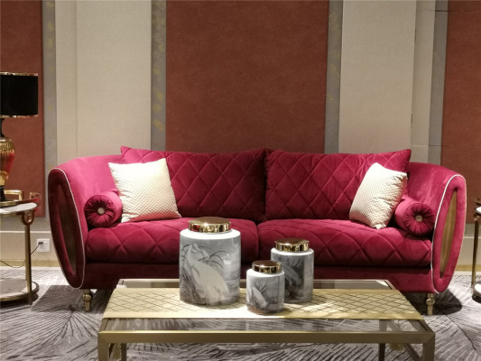 Design 4-seater upholstered sofa luxury couch - Italian style living room furniture