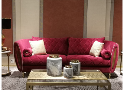 Design 4-seater upholstered sofa luxury couch - Italian style living room furniture