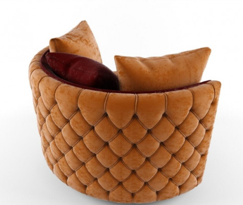 Round Armchair Chesterfield Club Round Sofa Couch Round Relax Chairs Upholstered Chair