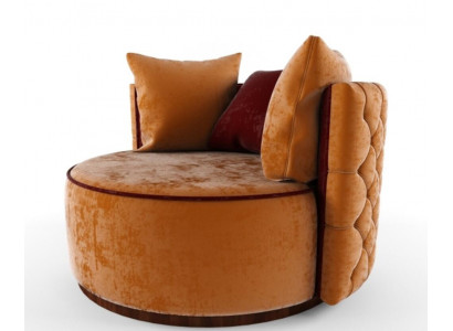 Round Armchair Chesterfield Club Round Sofa Couch Round Relax Chairs Upholstered Chair