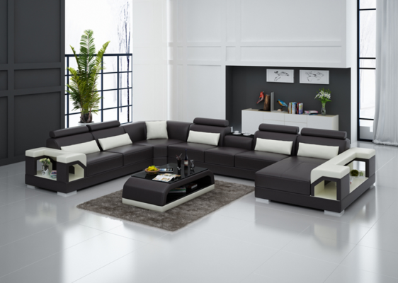 Designer sofa couch corner sofa with stool upholstered suite living landscape U-shape