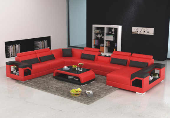 Designer sofa couch corner sofa with stool upholstered suite living landscape U-shape