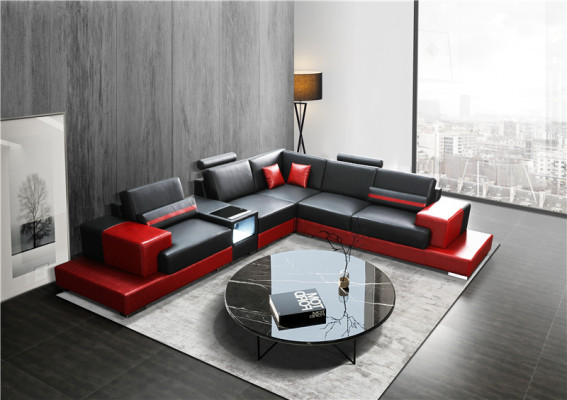 Couch corner sofa leather living landscape set design modern sofa L-shape coffee table