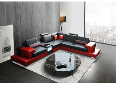 Couch corner sofa leather living landscape set design modern sofa L-shape coffee table