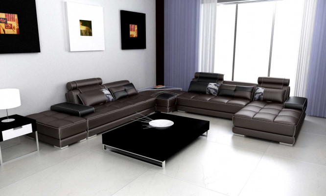 Sofa living landscape design corner sofa leather new U-shaped sofa couch upholstery set