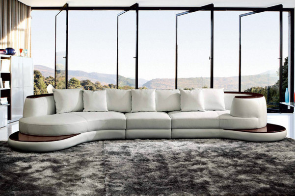 Leather Sofa, Corner Sofa, Living Landscape, Round Couch, Seat Upholstery Set, Round Sofa, New