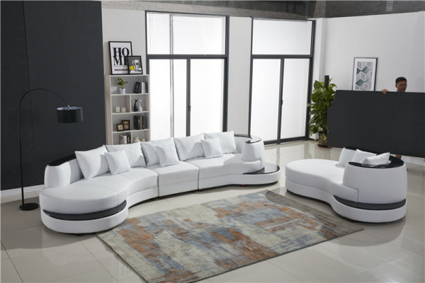 Leather Sofa, Corner Sofa, Living Landscape, Round Couch, Seat Upholstery Set, Round Sofa, New