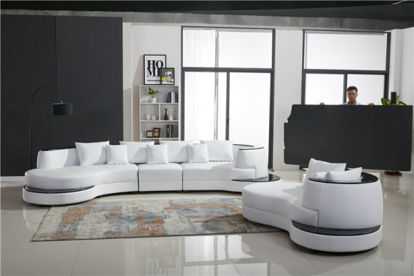 Leather Sofa, Corner Sofa, Living Landscape, Round Couch, Seat Upholstery Set, Round Sofa, New