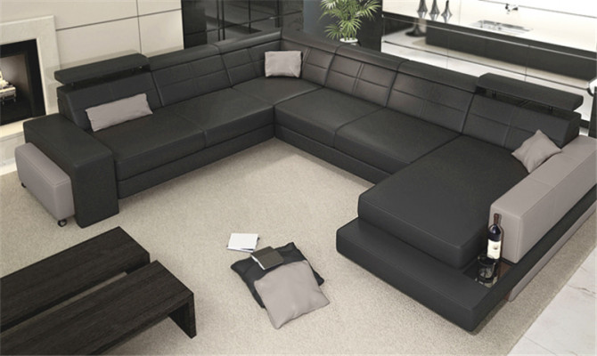 Luxury Couch Design Leather Sofa Seat Corner Suite Upholstery Corner Couch White