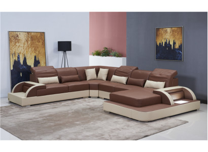 U-shaped living landscape XXL corner sofa couch upholstery set leather sofas corner