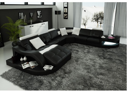 Modern Sofa Corner Set U-Shaped Upholstered Seating Corner Couch + Coffee Table Complete