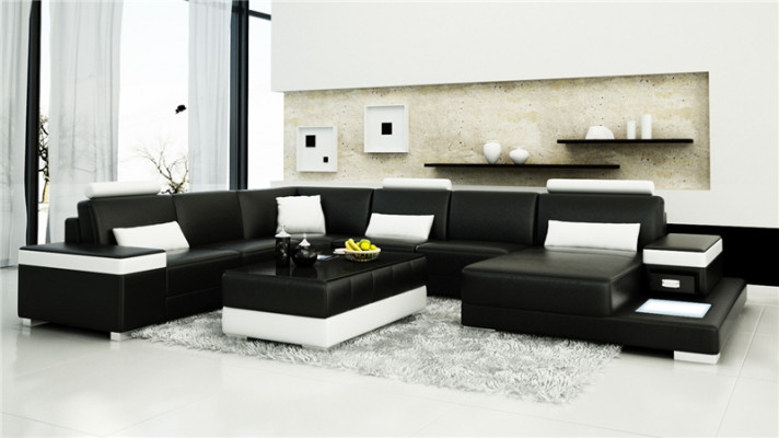 Designer sofa couch corner sofa luxury upholstery suite living landscape U-shape new