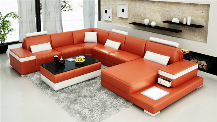 Designer sofa couch corner sofa luxury upholstery suite living landscape U-shape new