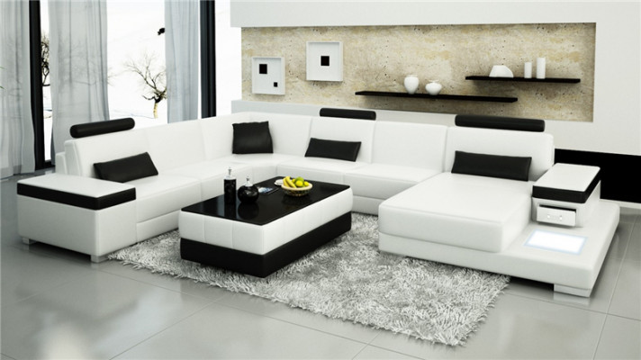 Designer sofa couch corner sofa luxury upholstery suite living landscape U-shape new