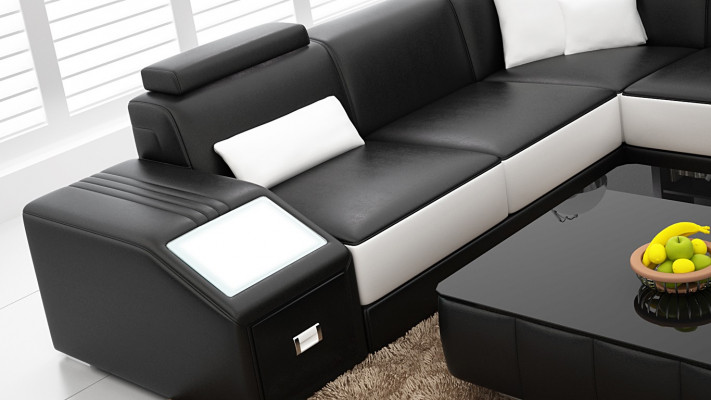 Design Couch Luxury Sofa Leather Sofa Seat Corner Set Upholstery Corner Couch Red