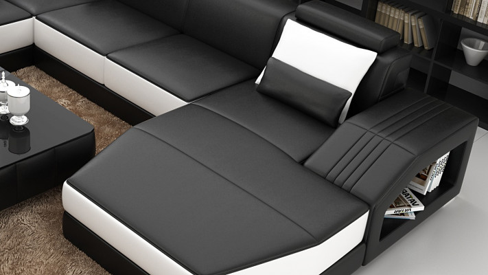 Design Couch Luxury Sofa Leather Sofa Seat Corner Set Upholstery Corner Couch Red