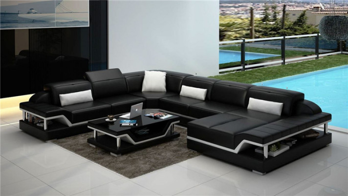 Designer sofa couch sectional with ottoman upholstery set living landscape U-shape