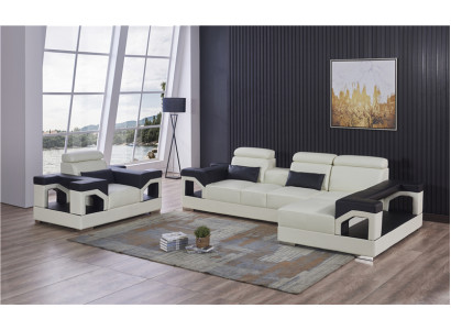 Set upholstery corner + armchair couch design couches leather sofa seat corner