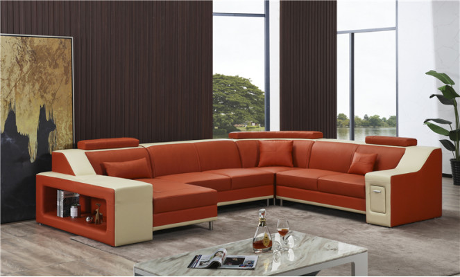 Corner sofa, U-shaped living area sofa, upholstered couch, leather sofa, sofas, leather sofas, new.