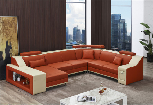Corner sofa, U-shaped living area sofa, upholstered couch, leather sofa, sofas, leather sofas, new.