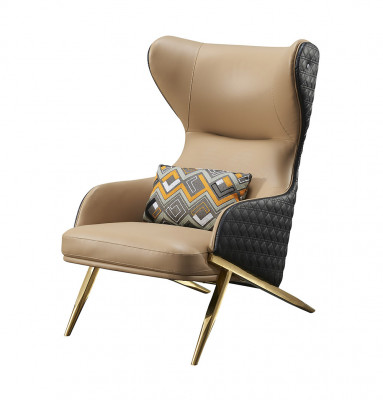 Chair Relax Leather Lounge Club Upholstery Design Couch Sofa Seat Luxury Beige New