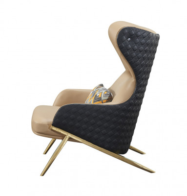 Chair Relax Leather Lounge Club Upholstery Design Couch Sofa Seat Luxury Beige New
