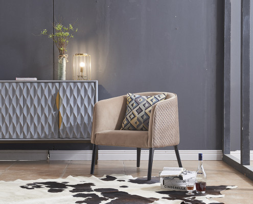 Luxury Chair Upholstered Cocktail Relax Lounge Club Chairs Furniture Design Armchair Beige