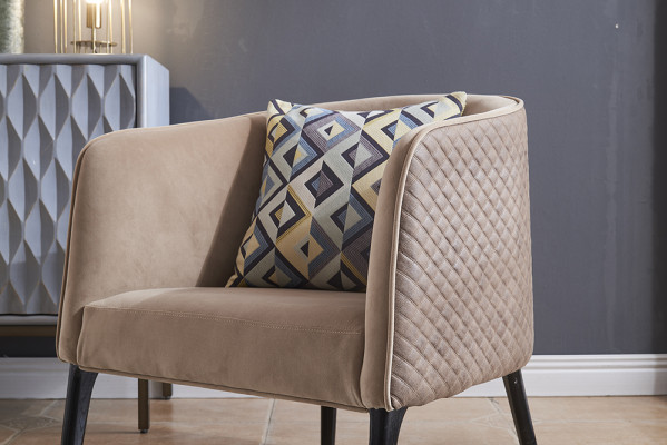 Luxury Chair Upholstered Cocktail Relax Lounge Club Chairs Furniture Design Armchair Beige