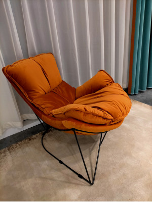 Luxury Chair Upholstery Cocktail Relax Lounge Club Chairs Furniture Design Armchair Orange