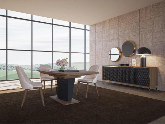 Dining table dining room set 8-piece dining group modern sideboard set new 4x chairs