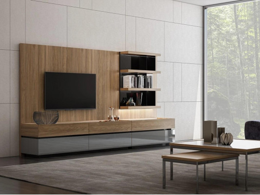 Living room furniture wall unit 320 cm furnishing brown luxury wall shelves