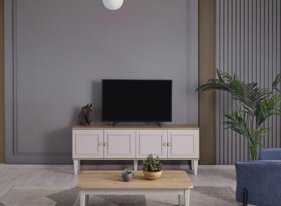 TV stand cabinet RTV lowboard living room gray wood sideboard modern