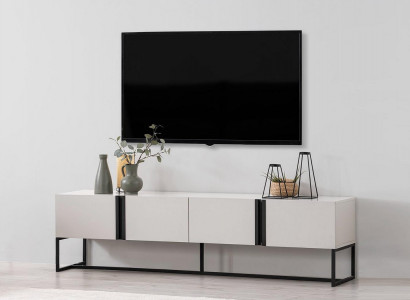 Sideboard TV stand cabinet RTV lowboard living room white wood modern