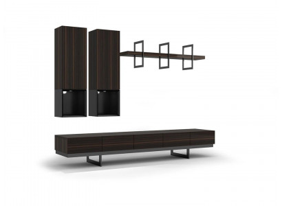 Living Room Set TV Stand 2x Wall Cabinet Design Furniture Modern Wall Shelf