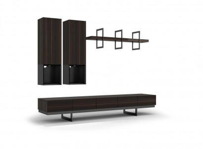 Living Room Set TV Stand 2x Wall Cabinet Design Furniture Modern Wall Shelf
