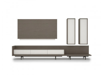 Wall unit TV stand TV frame furniture 2x wall cabinet design modern set