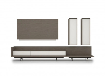 Wall unit TV stand TV frame furniture 2x wall cabinet design modern set