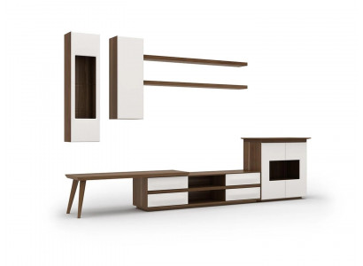 Living Room Complete Set 7-piece TV Stand + Coffee Table Wood Furniture Modern Display Cabinet