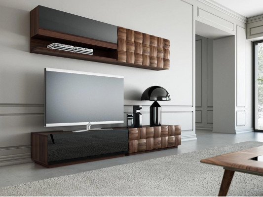 Living room complete 4-piece TV stand wall unit wooden furniture wall shelf wall cabinet