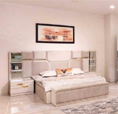 Luxury Double Bed Set 2x Bedside Tables Modern Designer Bedroom Furniture