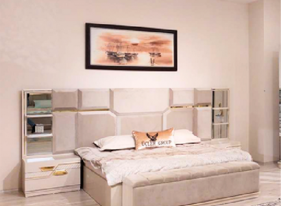 Luxury Double Bed Set 2x Bedside Tables Modern Designer Bedroom Furniture