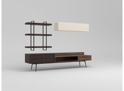 Brown complete living room furniture wall cabinet living wall TV stand wall shelves