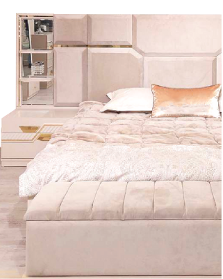 Luxury Double Bed Set 2x Bedside Tables Modern Designer Bedroom Furniture