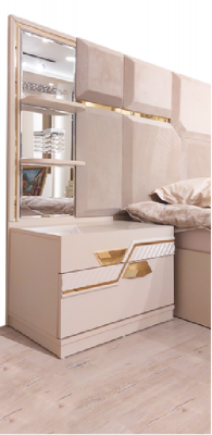 Luxury Double Bed Set 2x Bedside Tables Modern Designer Bedroom Furniture