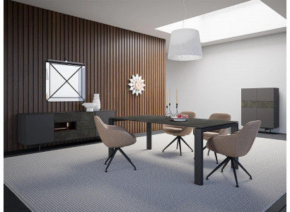 Dining set dining room set 8-piece dining table 4x chairs luxury cabinet design furniture