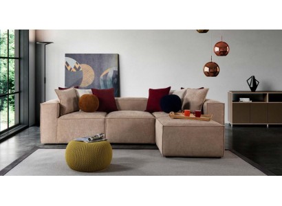 Beige living room luxury corner sofa L-shaped sofa upholstery modern couches new