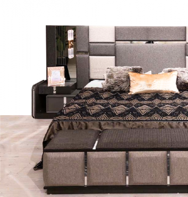 Bedroom luxury double bed 2x nightstands complete modern furnishings