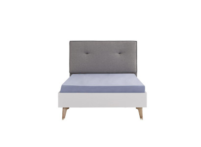 Children's bed 100 cm youth bed wood gray children's room fabric modern