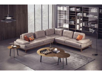 Beige living room L-shaped sofa designer luxury corner sofa modern couch new